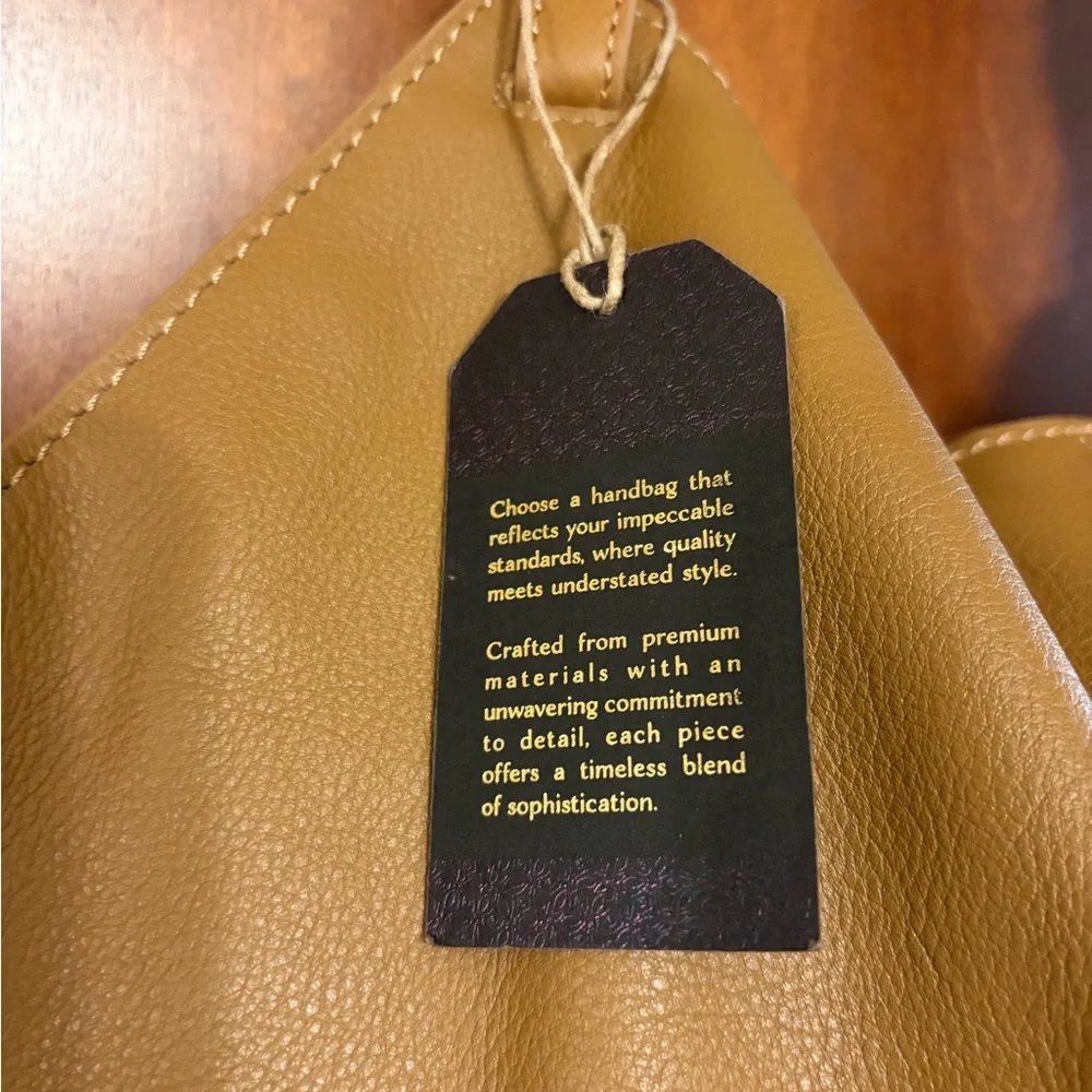New Large Brown Pebble Leather Hobo Shoulder Tote